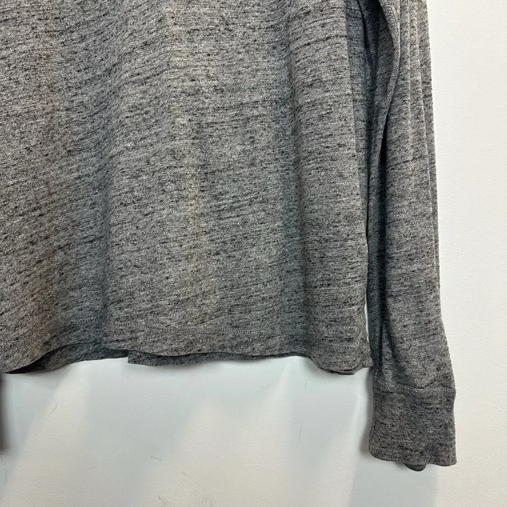 J.Crew Knit Goods Grey Heather Henley Long Sleeve Shirt Medium Slim